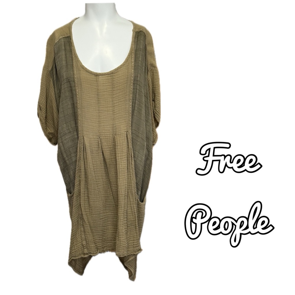 Free People Khaki/Green Textured Mini Dress/Tunic